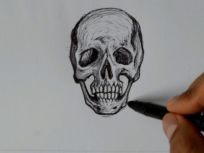 Como dibujar una calavera o cráneo muy fácil