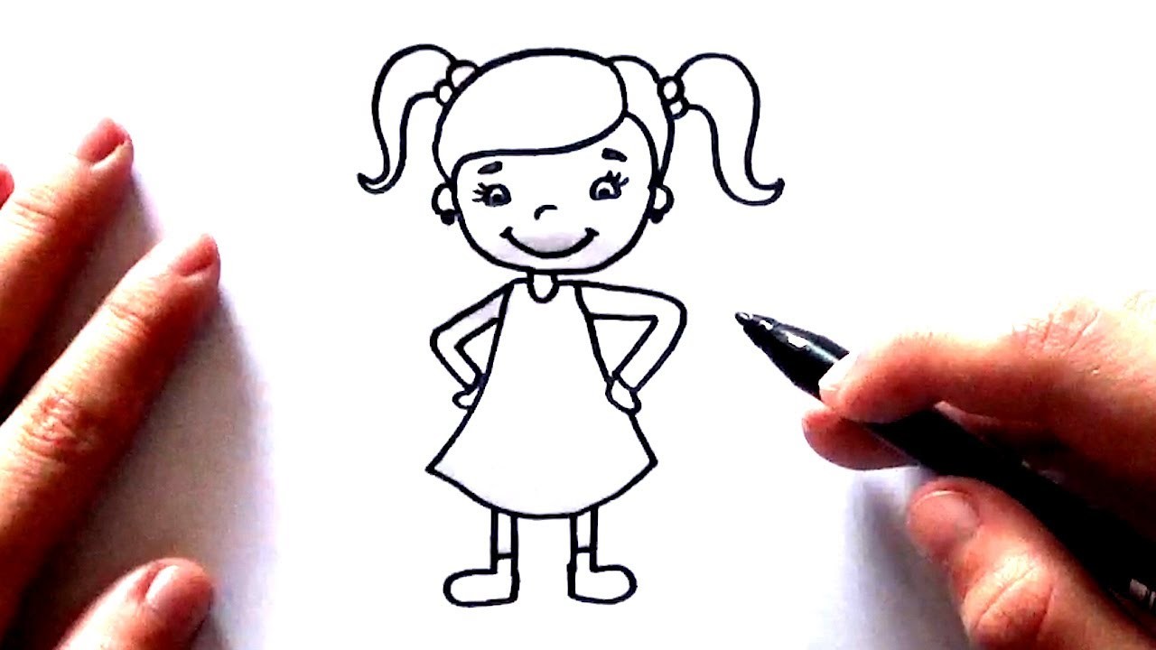 Cómo dibujar una Chica o Niña fácil y paso a paso - dibujo de una niña