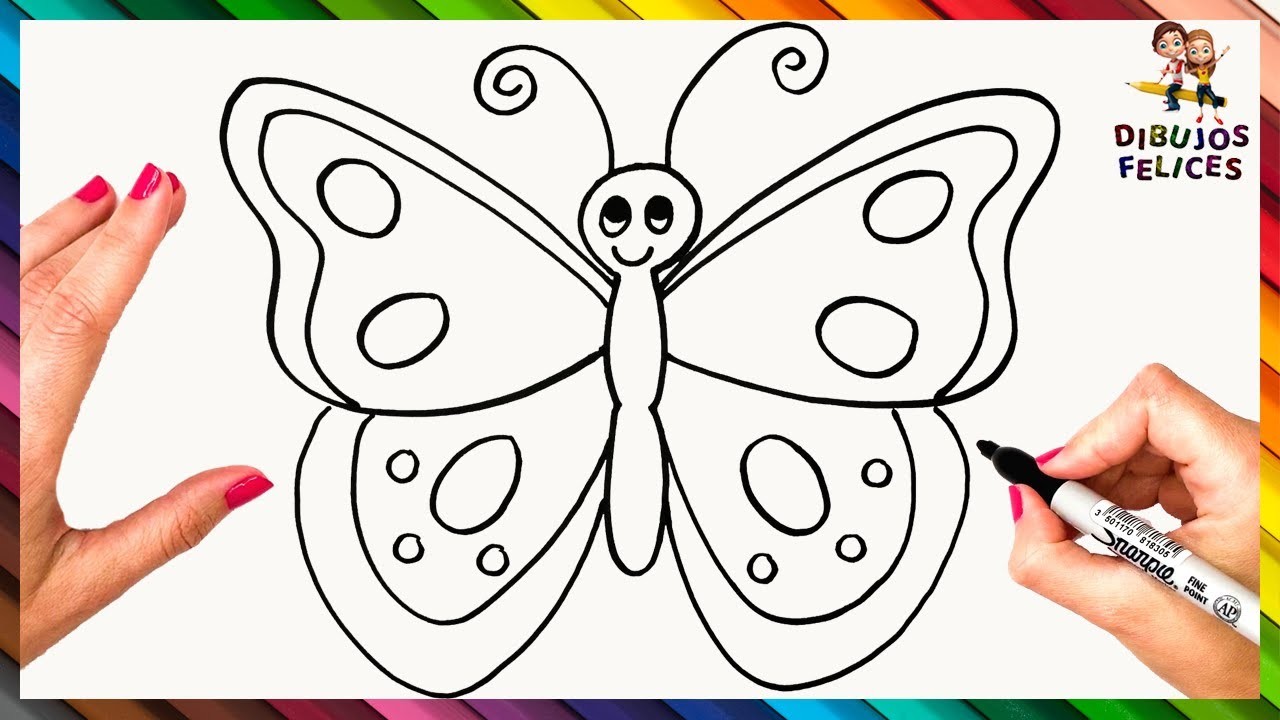 Cómo Dibujar Una Mariposa Fácil ???? Dibujo De Mariposa Paso A Paso