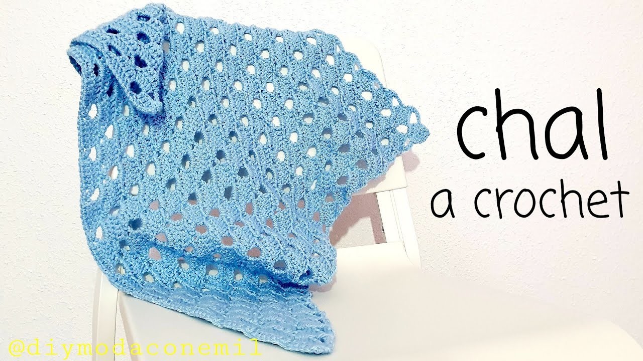 Como tejer Chal a crochet. tutorial paso a paso