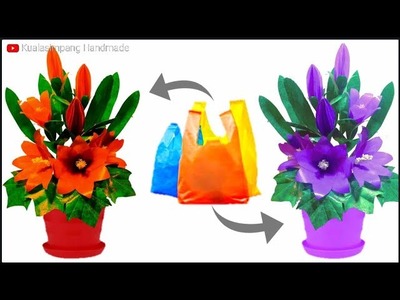 DIY, Tutorial Bunga Dari Platik Kresek, flowers from plastic bags #03