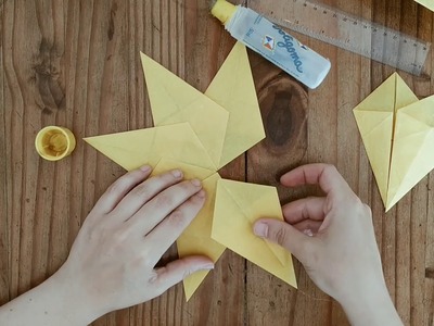 Estrella Waldorf papel de seda transparencias para ventana Waldorf star diy handmade plegado origami