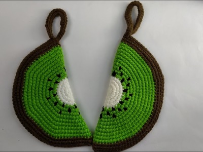 KIWI tejidos a crochet para agarraderas de ollas o adornos de cocina