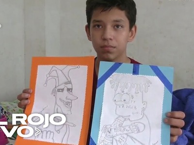 Niño vende sus dibujos en redes sociales para pagar una cirugía de su mamá