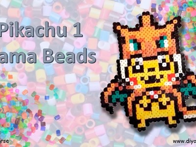 ???? Pikachu Cosplay de Charizard Hama Beads ????- Pikachu Pixel Art - DiYouVerse