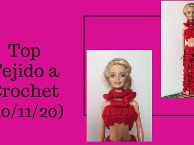 Ropa para barbie tejido ???? a crochet (2020) paso a paso #top #rojo #krosha