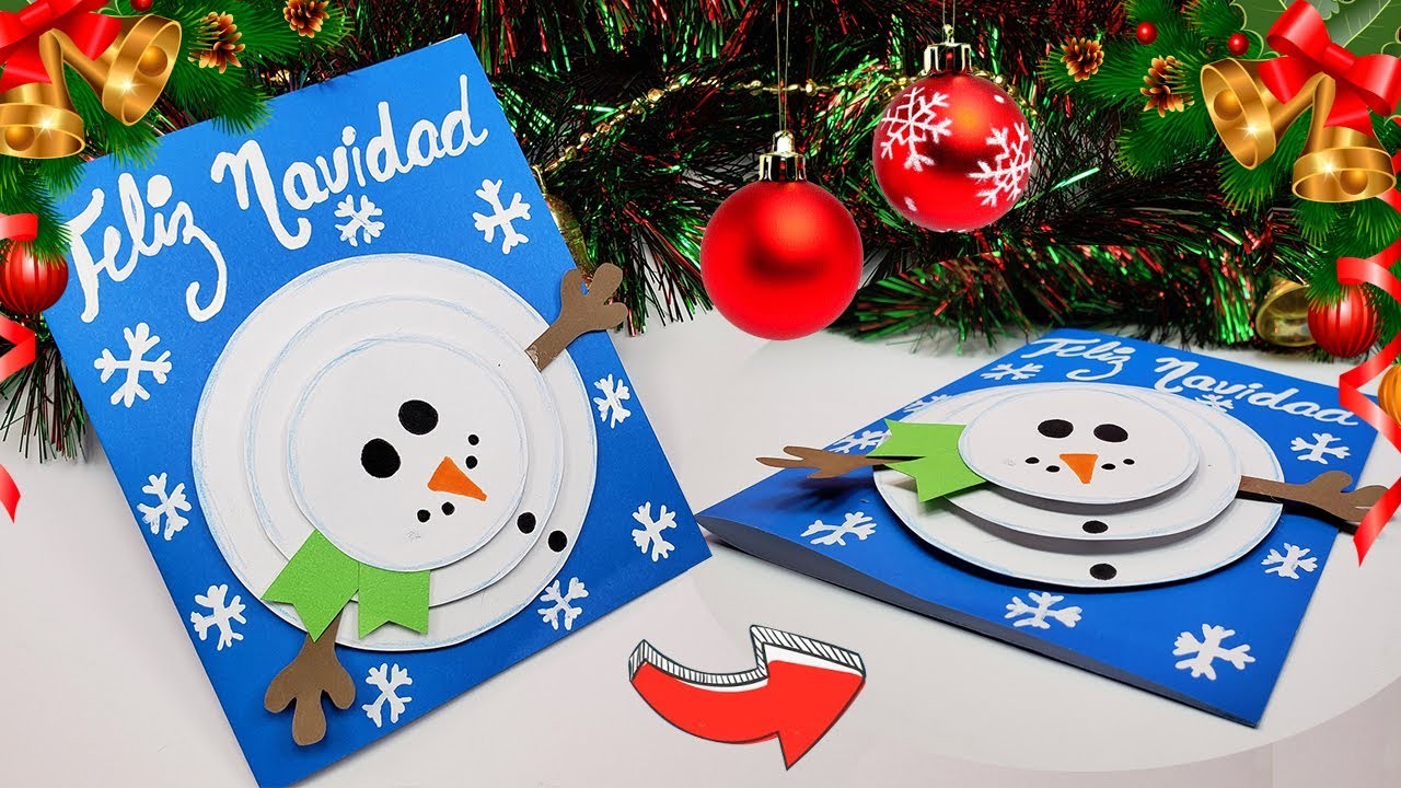 ⛄️ Tarjeta Navideña Muñeco de Nieve | DIY Tarjetas para Navidad | Christmas Card Snowman ⛄️