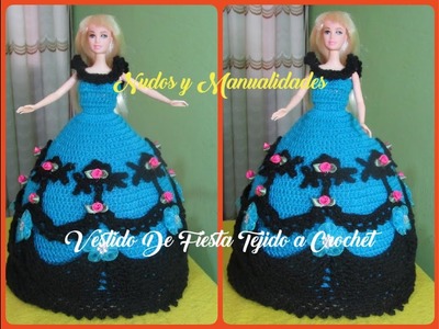 Vestido De Fiesta Tejido a Crochet.