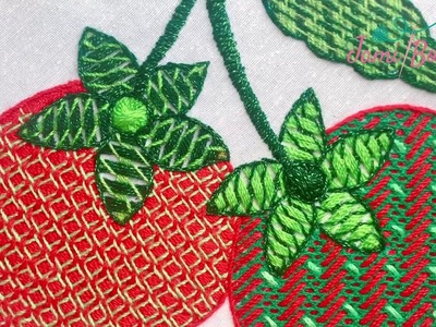 139. Bordado Fantasía Hojas de Jitomate. Hand Embroidery Tomato Leaves ???? ???? with Fantasy Stitch
