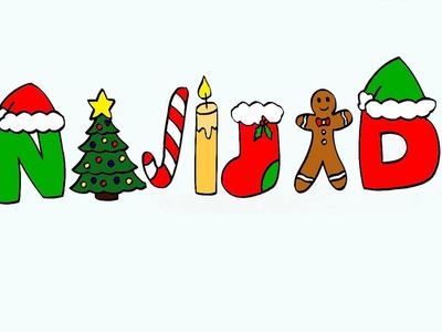 Cómo dibujar navidad ????| Aprende a escribir navidad con dibujos