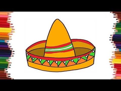 Como dibujar un sombrero Mexicano | Dibujos faciles