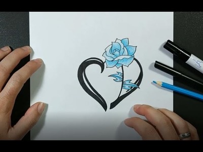 Como dibujar una rosa ???? paso a paso 23 | How to draw a rose ???? 23