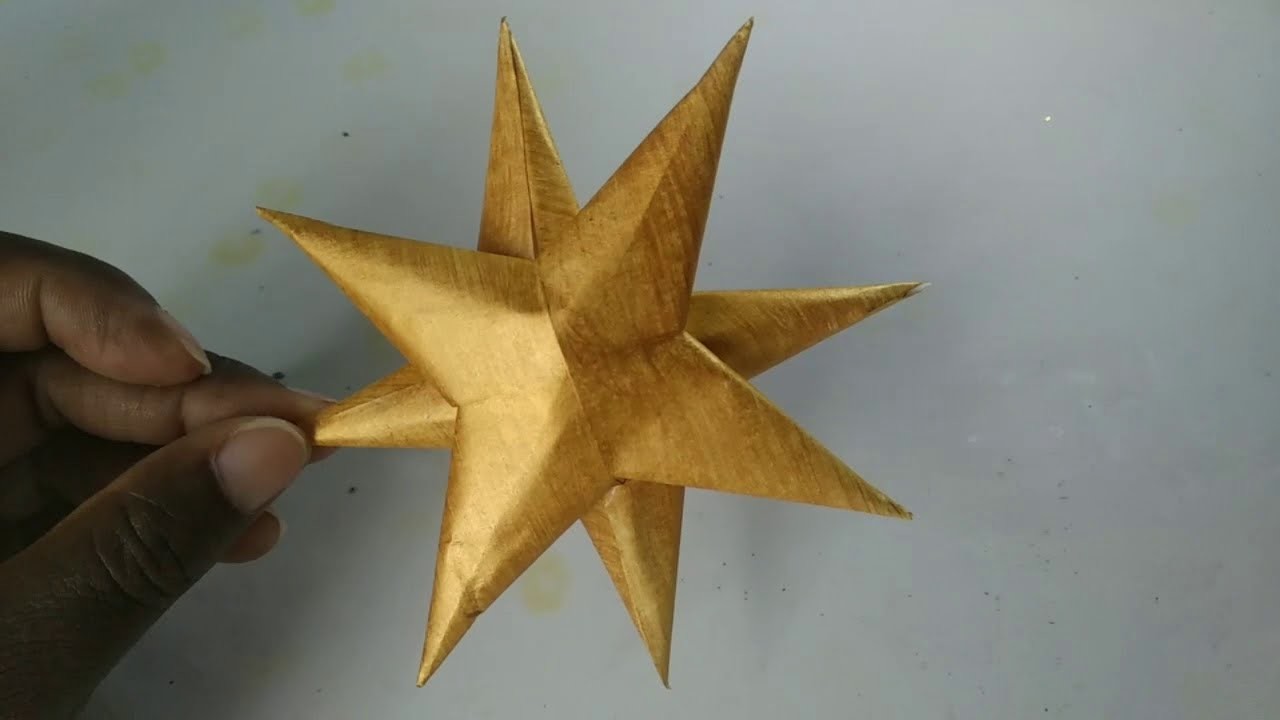 Cómo hacer una estrella de papel fácil para Navidad. DIY One Minute Paper Star Christmas Ornaments