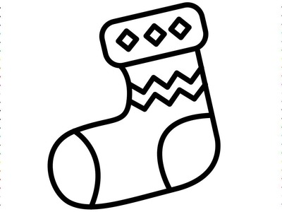 Calcetines de Navidad Dibujo, calzado, Cómo dibujar media,calcetería, dibujo de calcetín