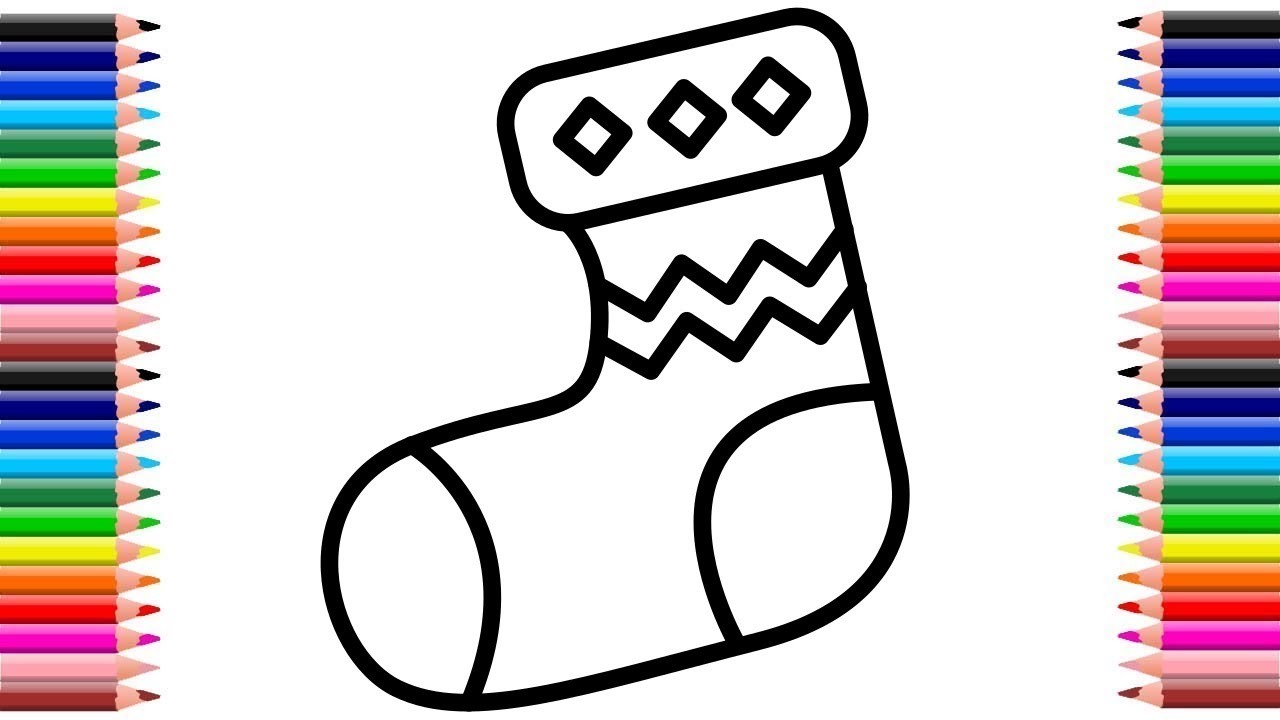 Calcetines de Navidad Dibujo, calzado, Cómo dibujar media,calcetería, dibujo de calcetín