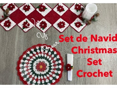 Carpeta de Navidad Teijda.Christmas Crochet Plate Mat #Navidad #Christmas #crochet #tejido