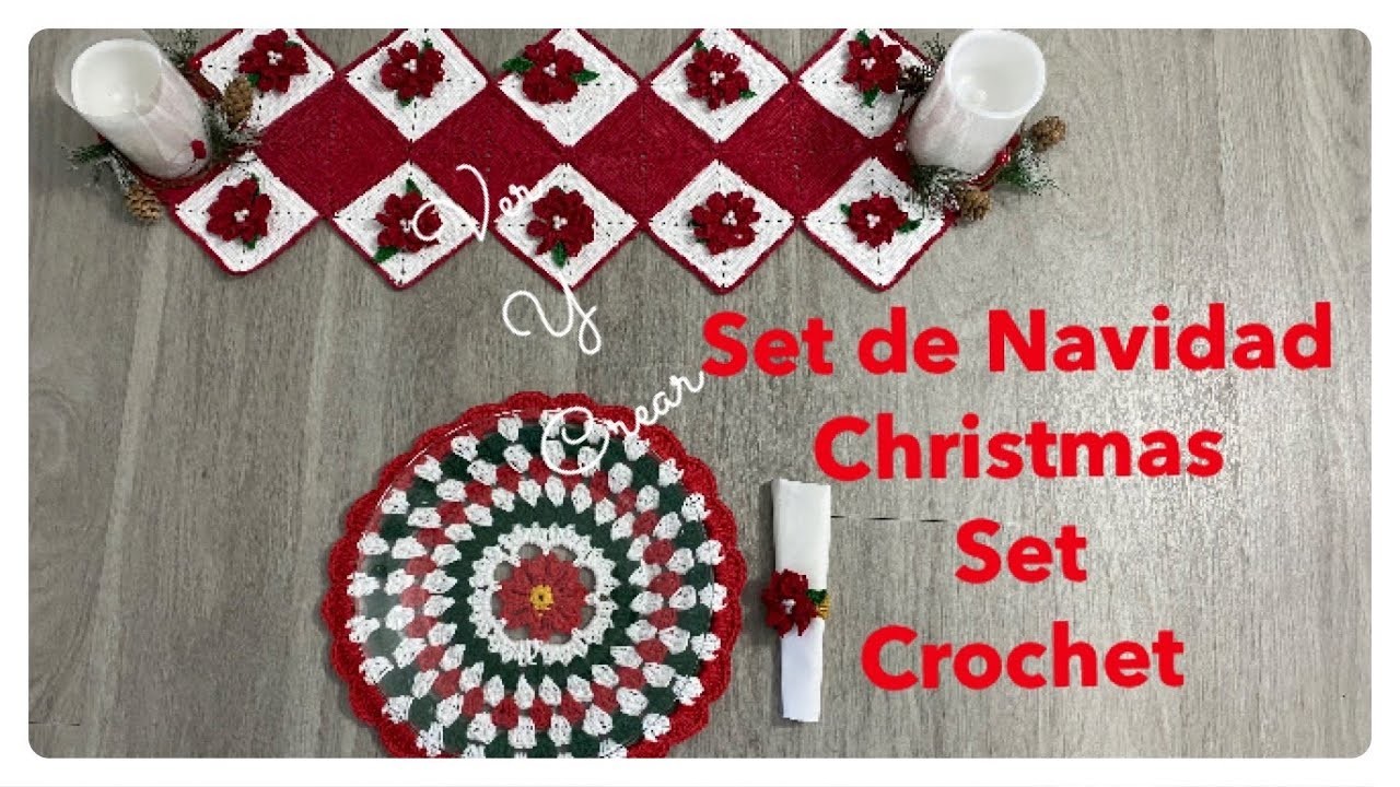 Carpeta de Navidad Teijda.Christmas Crochet Plate Mat #Navidad #Christmas #crochet #tejido