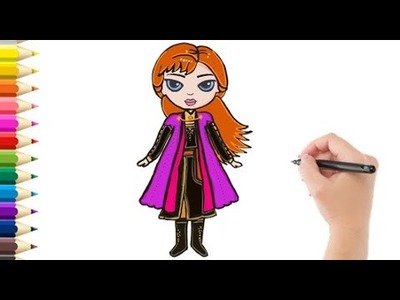 Como Dibujar a Anna de Fronze 2. How to Draw Anna from Frozen 2