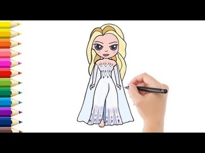 Como Dibujar a Elsa de Fronze 2. How to Draw Elsa from Frozen 2