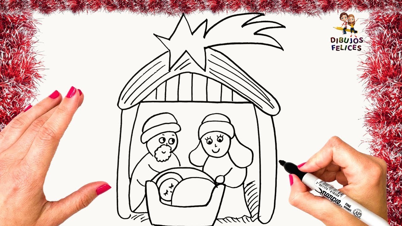 Cómo Dibujar El Portal De Belén ???????? Dibujos De Navidad