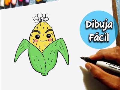 Como Dibujar un Elote Kawaii Facil | How to Draw a Corn KAWAII