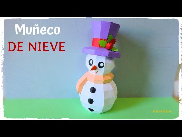 ☃️  COMO HACER UN MUÑECO DE NIEVE MUY FACIL - 30CM DE PAPEL -  SNOWMAN DIY By Magic World 3d