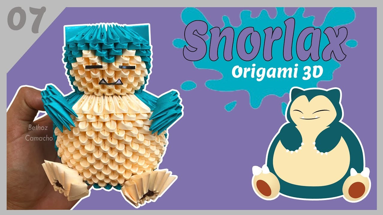 Cómo Realizar a Snorlax, Pokemon, Origami 3D - Bethoz Camacho