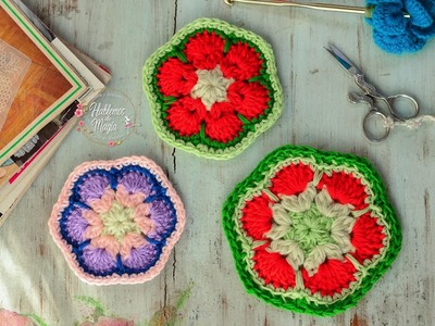 (Flor africana de 6) Crochet, Técnicas y muchos  Tips.