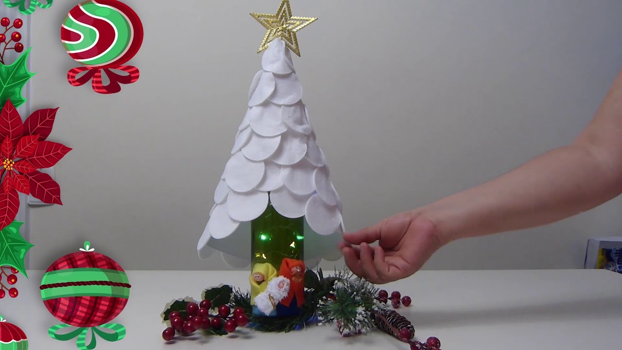 Árbol Navideño con Luz Sencillo Fácil y Económico, Decoración Navidad