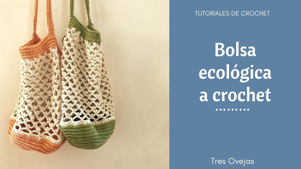 Bolsa de compras ecológica tejida a crochet sin costuras | Tutorial paso a paso