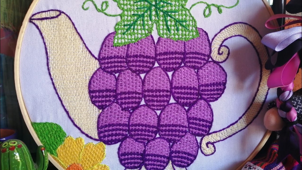 Bordado fantasía para uva ó cereza muy fasilmente ????????????????
