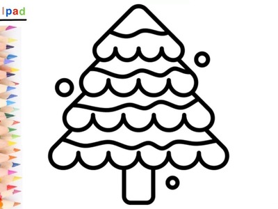 Como dibujar un ARBOL DE NAVIDAD NEVADO | dibujos niños ????⭐ How to draw a SNOWY CHRISTMAS TREE | kids