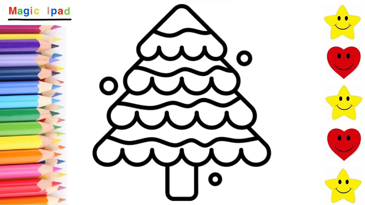 Como dibujar un ARBOL DE NAVIDAD NEVADO | dibujos niños ????⭐ How to draw a SNOWY CHRISTMAS TREE | kids