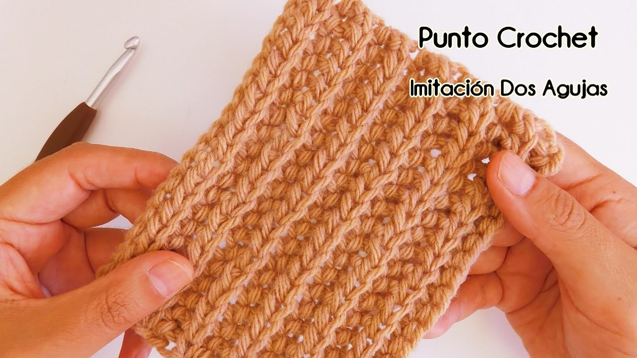 Como hacer Punto Crochet Imitación Dos Agujas Punto Ingles