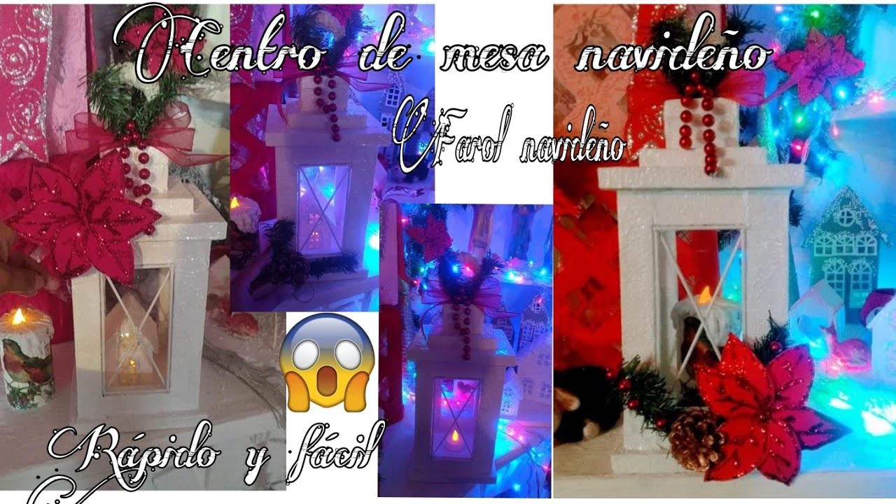 COMO HACER UN FAROL NAVIDEÑO FÁCIL CON MATERIALES RECICLADOS ||  decoração de natal