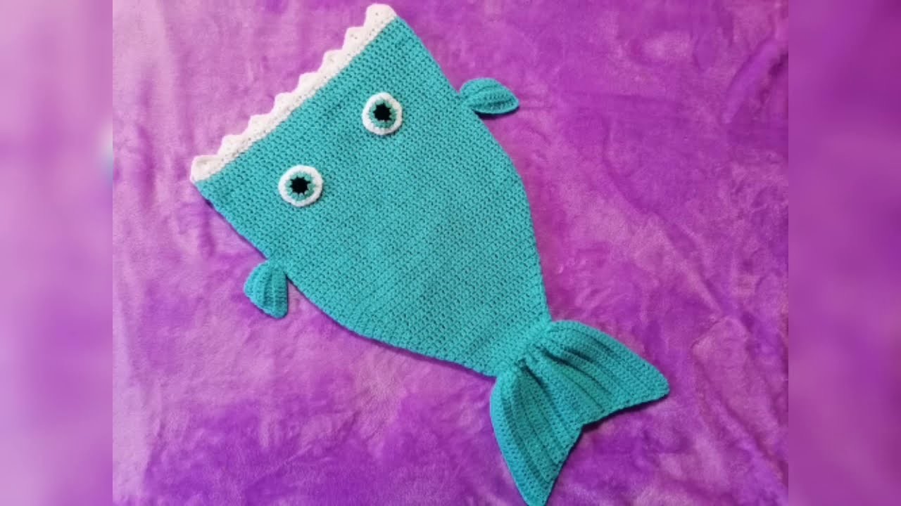 Costalito de tiburón y cola de sirena en un solo video tejido a crochet fácil | Nya crochet????