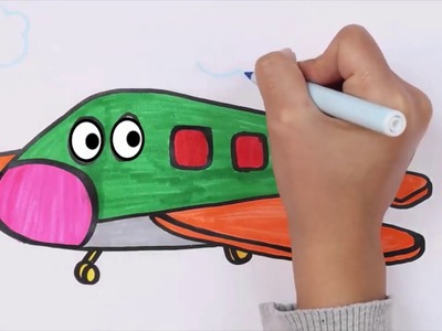 Dibujar y Colorea | Dibujos Para Niños | Aprender Colores ???? | El Avión ✈️