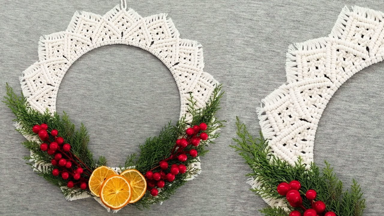 DIY CORONA NAVIDEÑA en MACRAME (paso a paso) | DIY Macrame Christmas Wreath