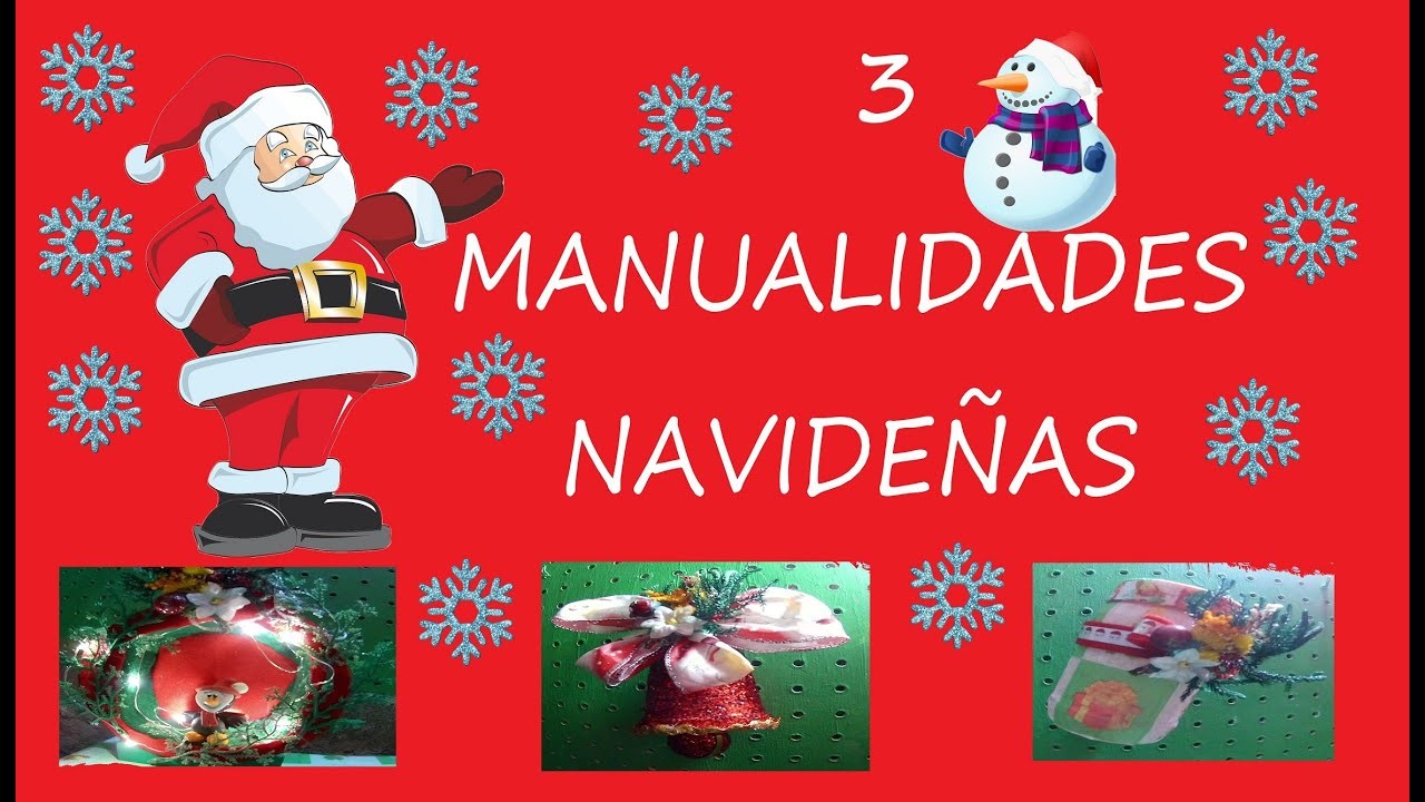 ¡3 Manualidades navideñas 2022 | manualidades para navidad con reciclaje????????????ideas de navidad| Adornos