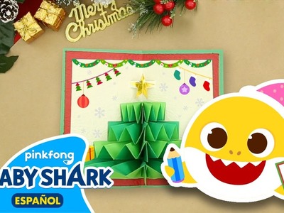 Tarjeta Pop-up de Navidad | Tiburón Bebé | Manualidades para Navidad | Baby Shark en Español