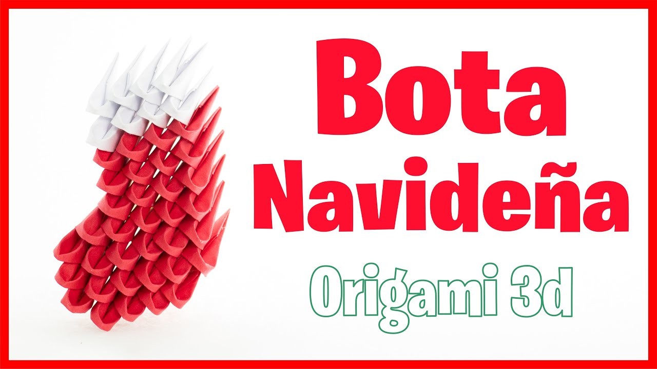 ???? Bota de NAVIDAD de PAPEL Origami 3D ???? en Español (FÁCIL) Tutorial Paso a Paso