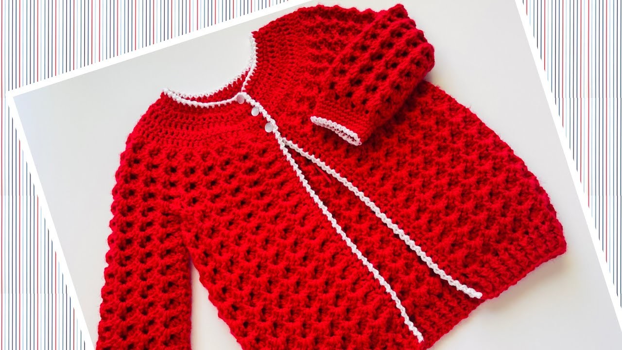 Chaquetita, Abrigo o Chambrita a crochet o Ganchillo PASO A PASO FÁCIL Crochet for Baby