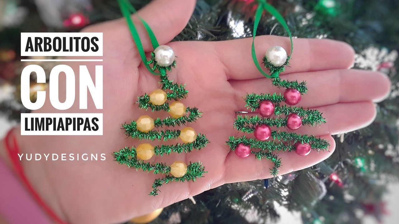 Árbol Navideño de Limpiapipas fácil y rápido. Manualidades Navideñas para Niños | DIY Chenille Tree