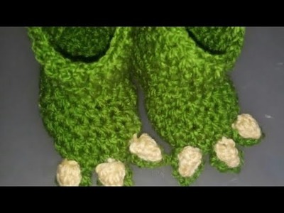 Botas de dinosaurio tejidas a crochet paso a paso talla #17mx