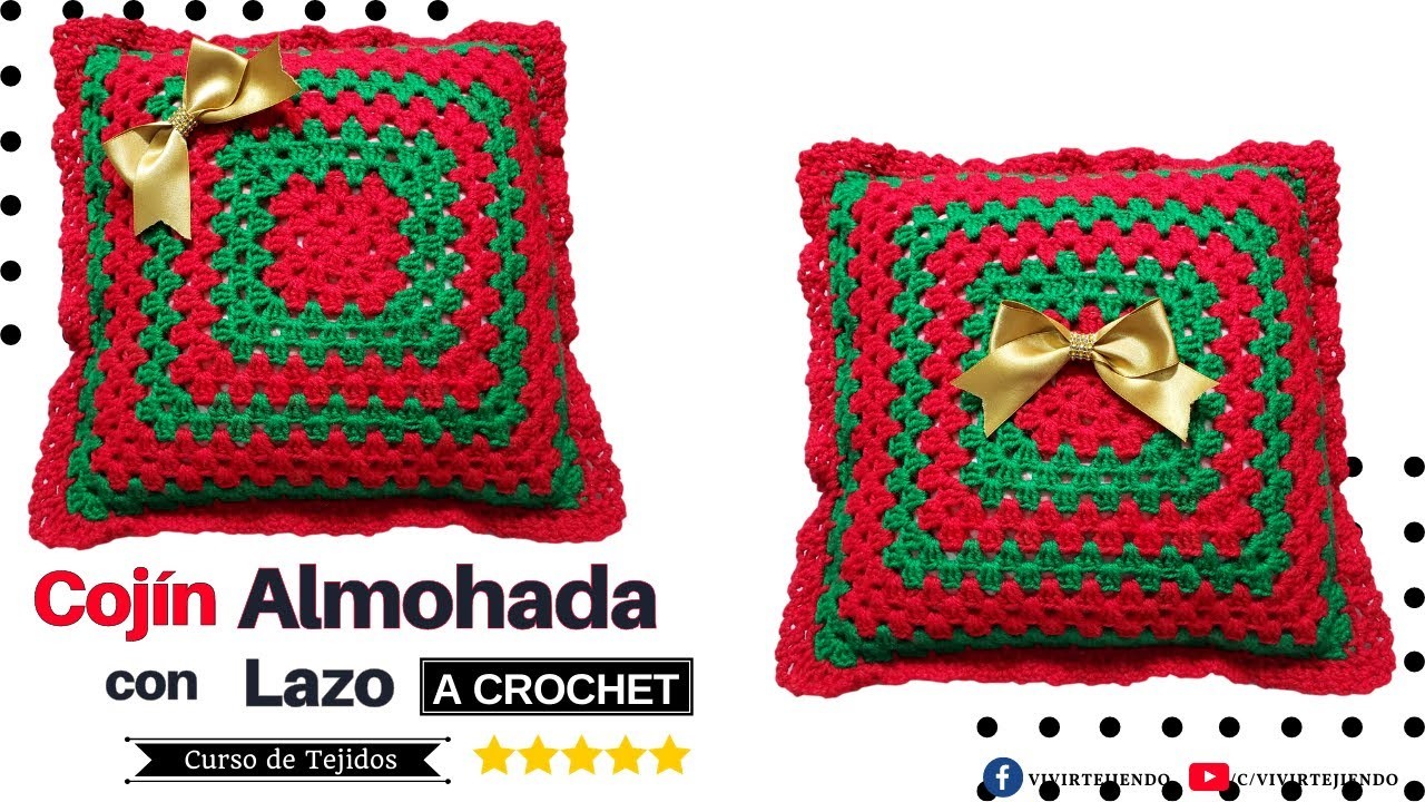 ✨ Cojín Almohada Navideño a Crochet ✅Tejidos de Navidad a Crochet Fáciles