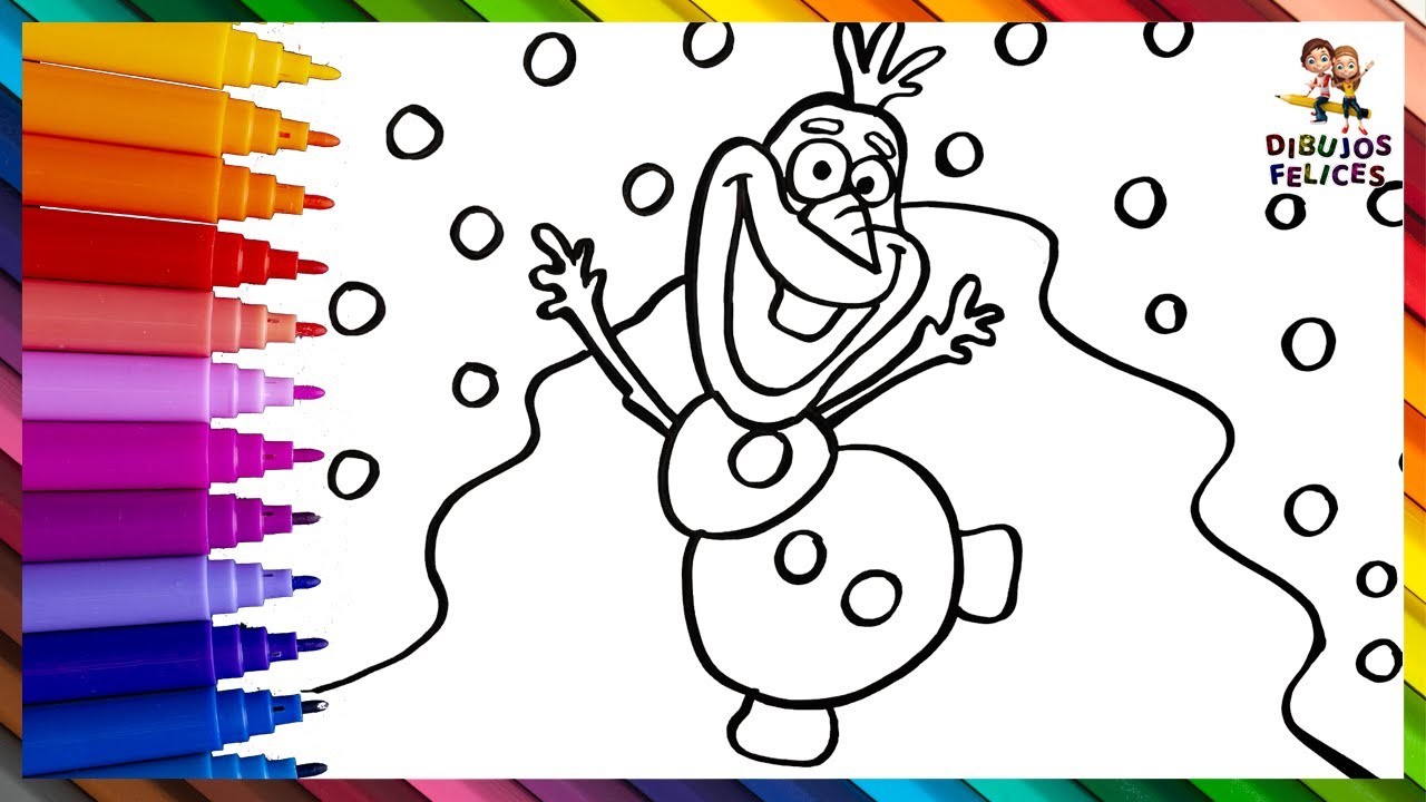 Dibuja y Colorea A Olaf De Frozen ⛄❄️ Dibujos Para Niños