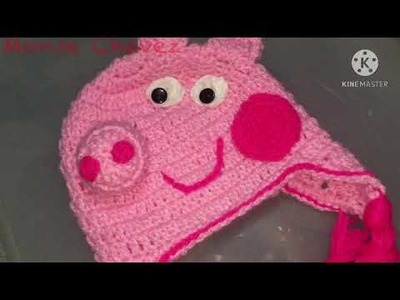 Gorro de peppa pig tejido a crochet talla 5 años paso a paso