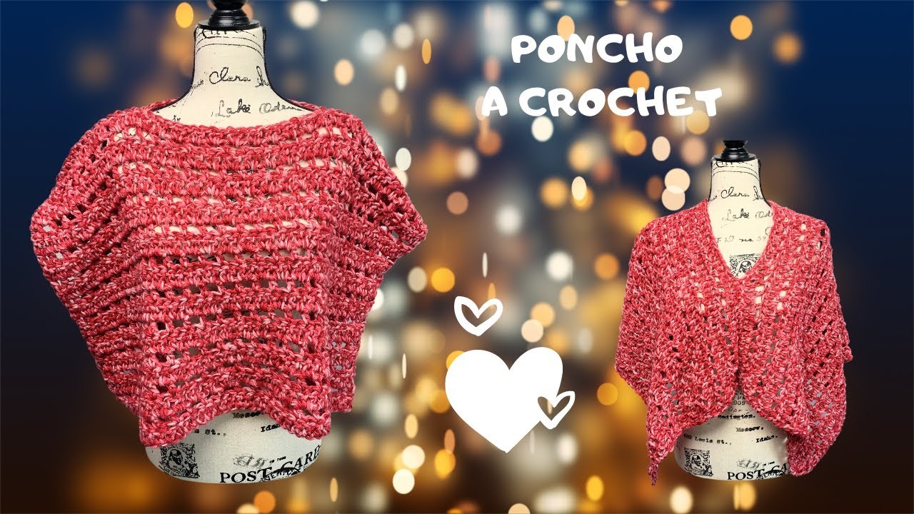 PONCHO O CAPA A CROCHET PARA PRINCIPIANTES. #crochetparaprincipiantes