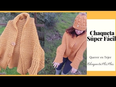 Chaqueta súper fácil a crochet ☆ principiantes ☆ very easy crochet jacket