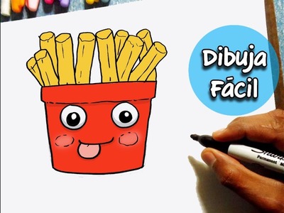 Como Dibujar Papas Fritas Kawaii muy Facil | Dibustrador Studio